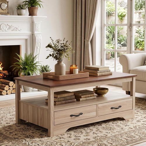 Rectangular coffee table with - table,